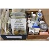 Image 1 : TRAY OF SEMI PRECIOUS STONES AND AROMA ROCKS AND VINTAGE MEDICINE BOTTLES