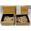 Image 1 : TWO WOOD BOXES OF PEARL JEWELLRY
