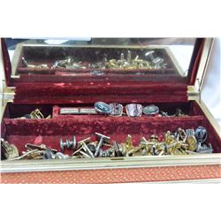 VINTAGE JEWELLRY BOX WITH CUFFLINKS