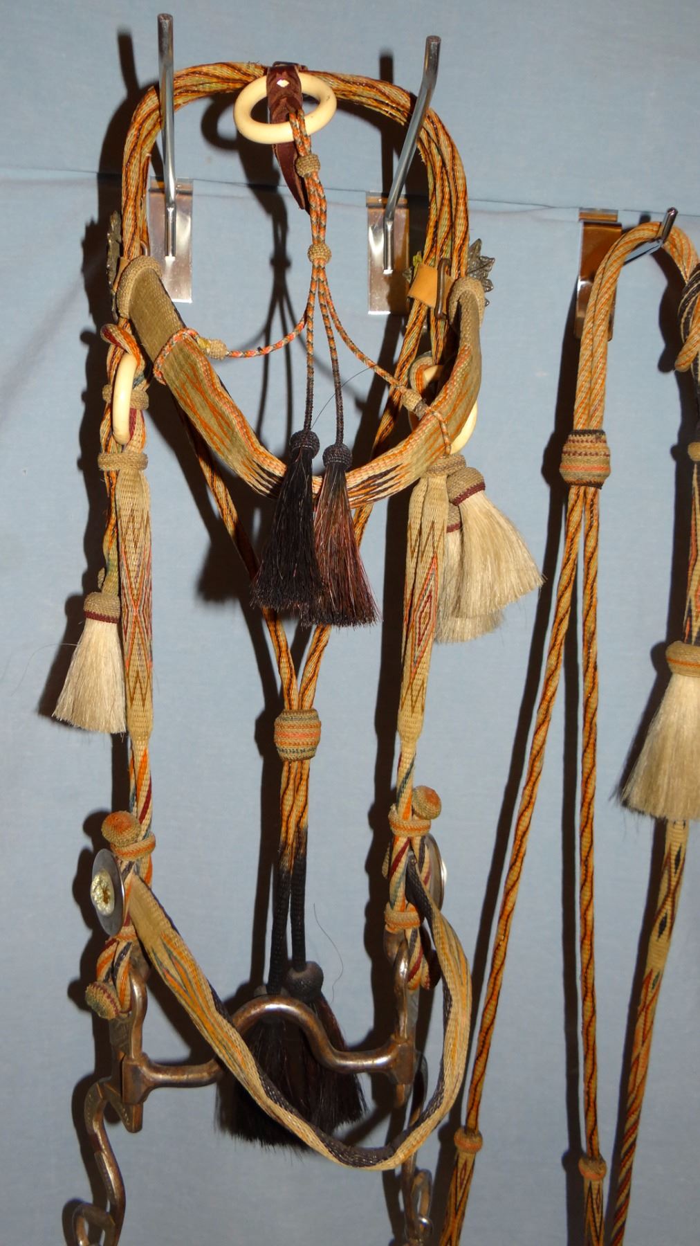 Deer Lodge prisonmade horsehair headstall w/Evans silver mtd bit