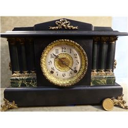 Ingraham black mantle clock, 6 columns