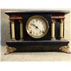 Image 1 : Black mantle clock, made USA, 4 columns