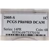 Image 3 : 2005-S LINCOLN CENT PCGS PR69RD DCAM