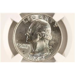 1964-D WASHINGTON SILVER QUARTER NGC MS64