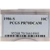 Image 3 : 1986-S ROOSEVELT DIME PCGS PR70 DCAM