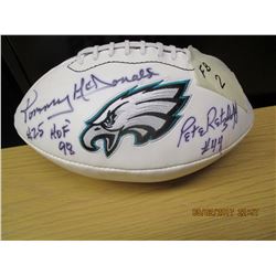 McDonald, Retzlaff Autographed Eagles Football