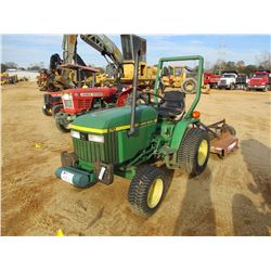 JOHN DEERE 670 FARM TRACTOR, VIN/SN:003439 - 3 PTH, PTO, ROLL BAR, W/ HOWSE 4' ROTARY CUTTER, METER 