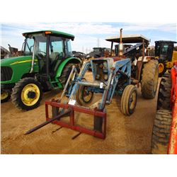 FORD 5000 FARM TRACTOR, VIN/SN:A2177657 - 3 PTH, PTO, FORD FRONT LOADER ATTACH, HAY SPEAR, CANOPY