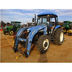 NEW HOLLAND TD5030 FARM TRACTOR, - MFWD, PTO, 3 PT HITCH, 2 REMOTES, ECAB W/AC, WOODS LU 126 LOADER,