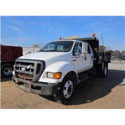 2008 FORD F750 DUMP TRUCK, VIN/SN:3FRXW75N88V578198 - S/A, CREW CAB, CAT DIESEL ENG, A/T, GVW 31,000