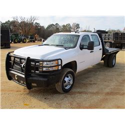 2008 CHEVROLET 3500HD FLAT BED TRUCK, VIN/SN:1GBJK33618F216632 - CREW CAB, DURAMAX DIESEL, ALLISON A