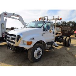 2008 FORD F750 CAB & CHASSIS, VIN/SN:3FRXF75TX8V956154 - S/A, CAT C7 ENG, ALLISON A/T, 192" W/B, 33,