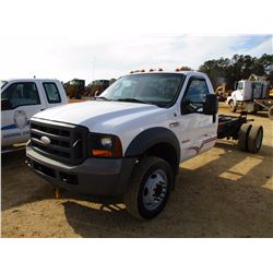 2004 FORD F550 CAB & CHASSIS, VIN/SN:1FDAF56PX5EB65242 - DIESEL ENG, A/T, ODOMETER READING 231,958 M