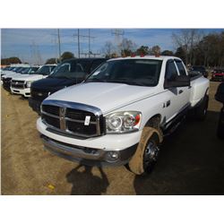 2007 DODGE RAM 3500 HD PICKUP, VIN/SN:3D7MX48C67G701222 - DUALLY, 4X4, CREW CAB, CUMMINS TURBO DIESE