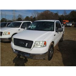 2005 FORD F150 XLT PICK UP TRUCK, VIN/SN:1FTRX12575FA18355 - EXTENDED CAB, GAS ENGINE, A/T, ODOMETER