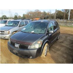 2004 NISSAN QUEST 3.5SL PASSENGER VAN, VIN/SN:5N1BV28U64N364134 - V6 GAS ENG, A/T, 6 PASSENGER