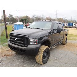 2004 FORD F250 PICKUP, VIN/SN:1FPNW21P84ED34149 - 4X4, CREW CAB, FORD POWERSTROKE DIESEL ENGINE, A/T