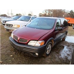 2003 PONTIAC MONTANA VAN, VIN/SN:1GMDX13W93D203780 - V6 GAS ENGINE, AUTO TRANS, ODOMETER READING 163