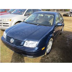 2002 VOLKSWAGON JETTA VIN/SN:3VWSP69MX2M102996 - GAS ENGINE, A/T, ODOMETER READING 229,211 MILES