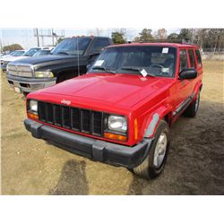 2001 JEEP CHEROKEE SPORT, VIN/SN:1J4FT48S91L555697 - GAS ENG, A/T, ODOMETER READING 226,973 MILES