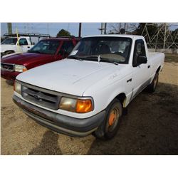 1996 FORD RANGER PICKUP, VIN/SN:1FTCR10U3TPA92616 - GAS ENGINE, A/T, ODOMETER READING 75,300 MILES (