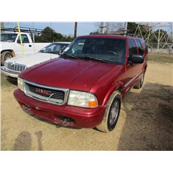 1999 GMC JIMMY VIN/SN:1GKDT13W8X2545137 - 4X4, GAS ENGINE, A/T, ODOMETER READING 315,031 MILES