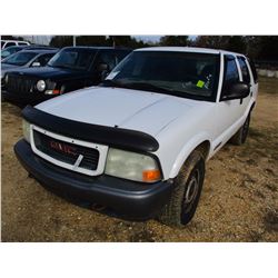 1998 GMC JIMMY VIN/SN:1GKDT13W8WK508698 4X4, GAS ENGINE, A/T, ODOMETER READING 179,384 MILES