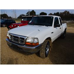 1999 FORD RANGER PICKUP, VIN/SN:1FTZR15X5XPB48705 - 4X4, EXT CAB, GAS ENG, A/T, ODOMETER READING 237