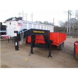 CUSTOM DUMP TRAILER, - 8'X16', T/A, GOOSE NECK, LT215/85R16 TIRES