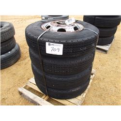 (4) 9.00R20 TIRES WITH RIMS
