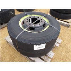 (2) 10.00R20 TIRES WITH RIMS