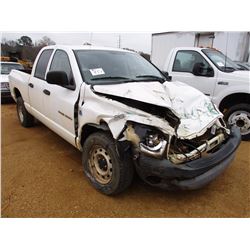 2007 DODGE RAM 1500 PICKUP, VIN/SN:1D7HA18KX7J567600 - CREW CAB, V8 GAS ENG, A/T (COUNTY OWNED)