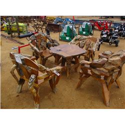 TEAK WOOD TABLE W/4 CHAIRS