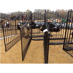 16' OAK TREE SCENE IRON GATE WITH POST