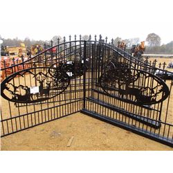 16' DEERE SCENE IRON GATE WITH POST