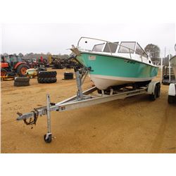SHAMROCK BOAT, VIN/SN:SHA02162K687 - 20', KEEL DRIVE, CUBBY CABINET, CANOPY, MOUNTED ON T/A, ALUM TR