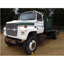 1997 FORD FUEL & LUBE TRUCK, VIN/SN:1FDXR72C1VVA10451 - S/A, DIESEL ENGINE, 5 SPEED TRANS, 16' FLATB