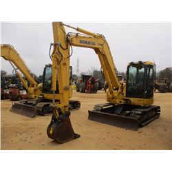 2008 KOMATSU PC88MR-8 HYDRAULIC EXCAVATOR, VIN/SN:5158 - 6' STICK, 18" BUCKET, AUX HYD, BLADE, RUBBE