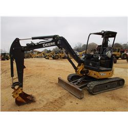 2012 JOHN DEERE 35D MINI EXCAVATOR, VIN/SN:268073 - 4'6" STICK, 18" BUCKET, AUX HYD, BLADE, RUBBER T