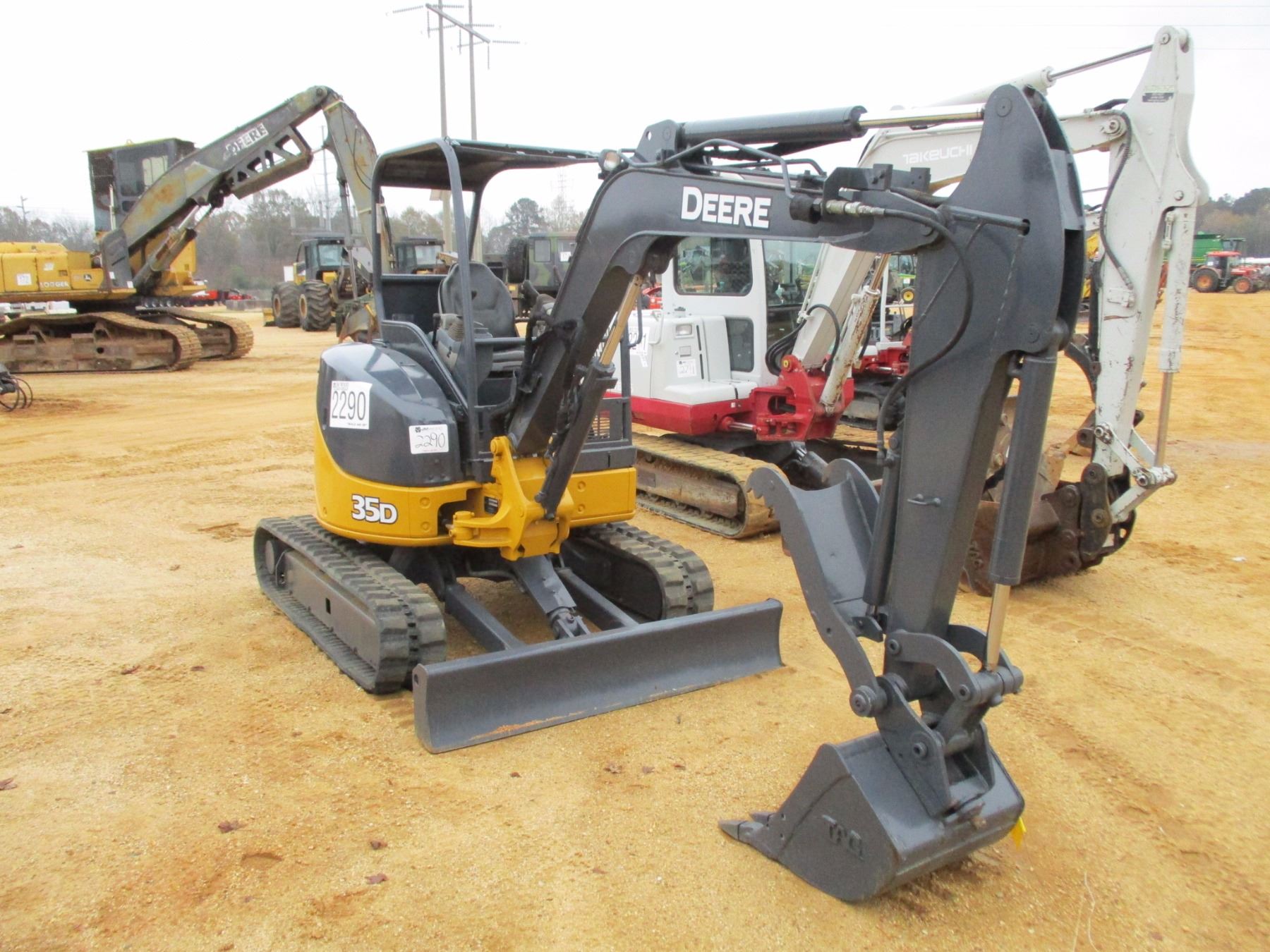 2012 JOHN DEERE 35D MINI EXCAVATOR, VIN/SN266590 4'6" STICK, QUICK