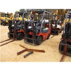 TOYOTA 7FGCU25 FORKLIFT, VIN/SN:62819 - 5,500# CAP, LP GAS, CANOPY