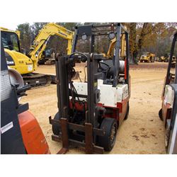 NISSAN 50 FORKLIFT, - 4,655# CAP, LP GAS, CANOPY