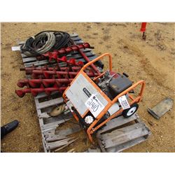 STANLEY HP 08 HYD POWER UNIT, - GAS POWERED, AUGER, EXTENSIONS, HOSES, 8 AUGER BITS