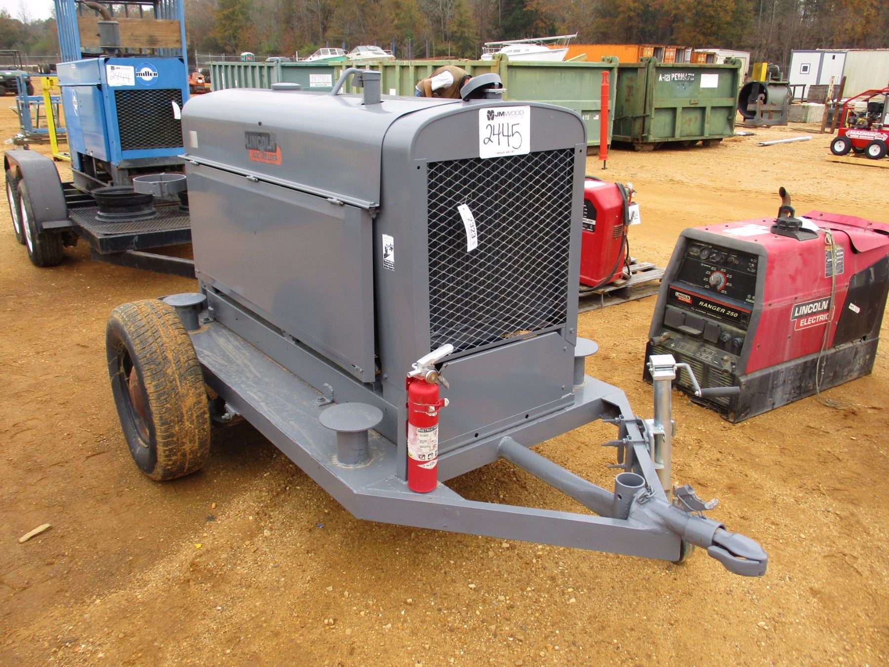 LINCOLN ARC WELDER SA250 GENERATOR, GAS ENGINE, MTD S/A TRAILER