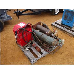 LINCOLN AC-275 ARC WELDER, - OXY/ACETYLENE TANKS, LINCOLN WELDING HELMET (HELMET IN SECURITY OFFICE)