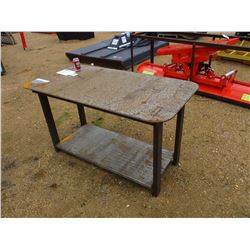 HEAVY DUTY WELDING SHOP TABLE WITH SHELF -30" X 57"