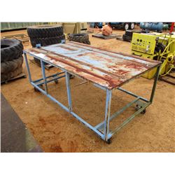 48"X88" METAL TABLE, ROLL AROUND