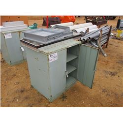 METAL STORAGE CABINET W/ MISC FAN VENTS
