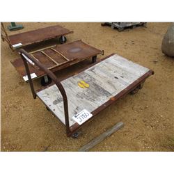 METAL/WOOD ROLL AROUND CART