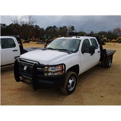 2008 CHEVROLET FLATBED, VIN/SN:1GBJK33628F183866 - 4X4, CREWCAB, DURAMAX DIESEL ENG, A/T, 9' FLATBED